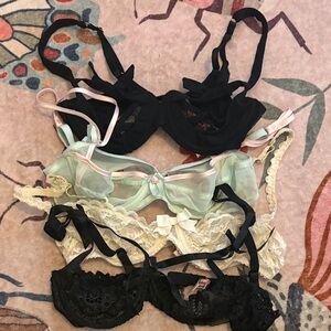 Agent Provocateur Lace Bra Set - Black, Mint, Cream